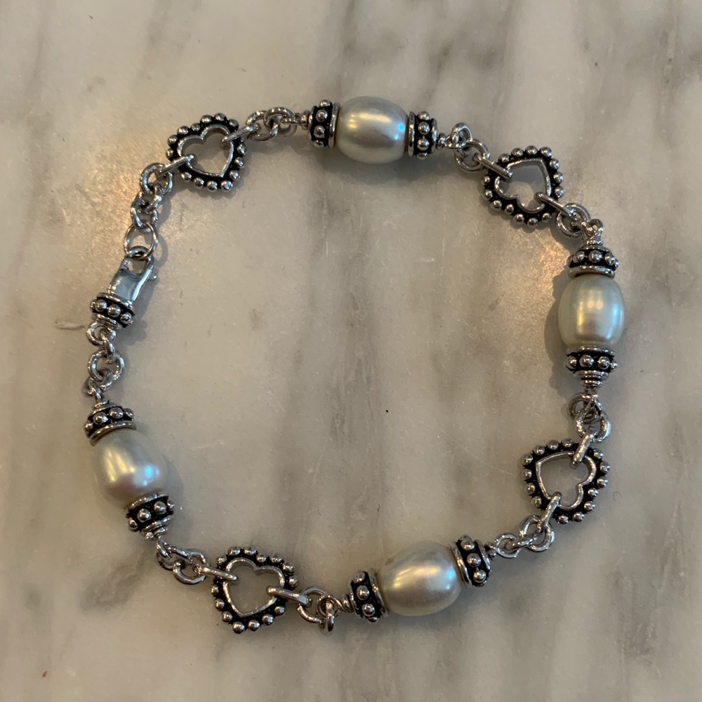 John Hardy style heart pearl bracelet